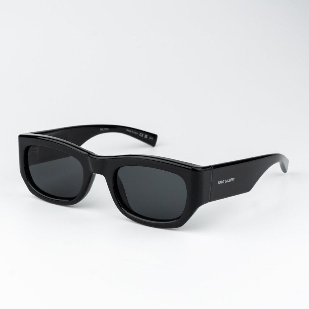 NEW Saint Laurent SL713 001 Black Grey Rectangle Unisex Sunglasses